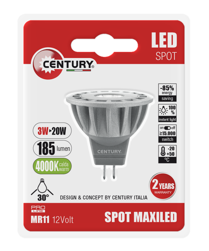 MR11 LED Bulb - 20 Watt Equivalent - 12V AC/DC - 240 Lumens